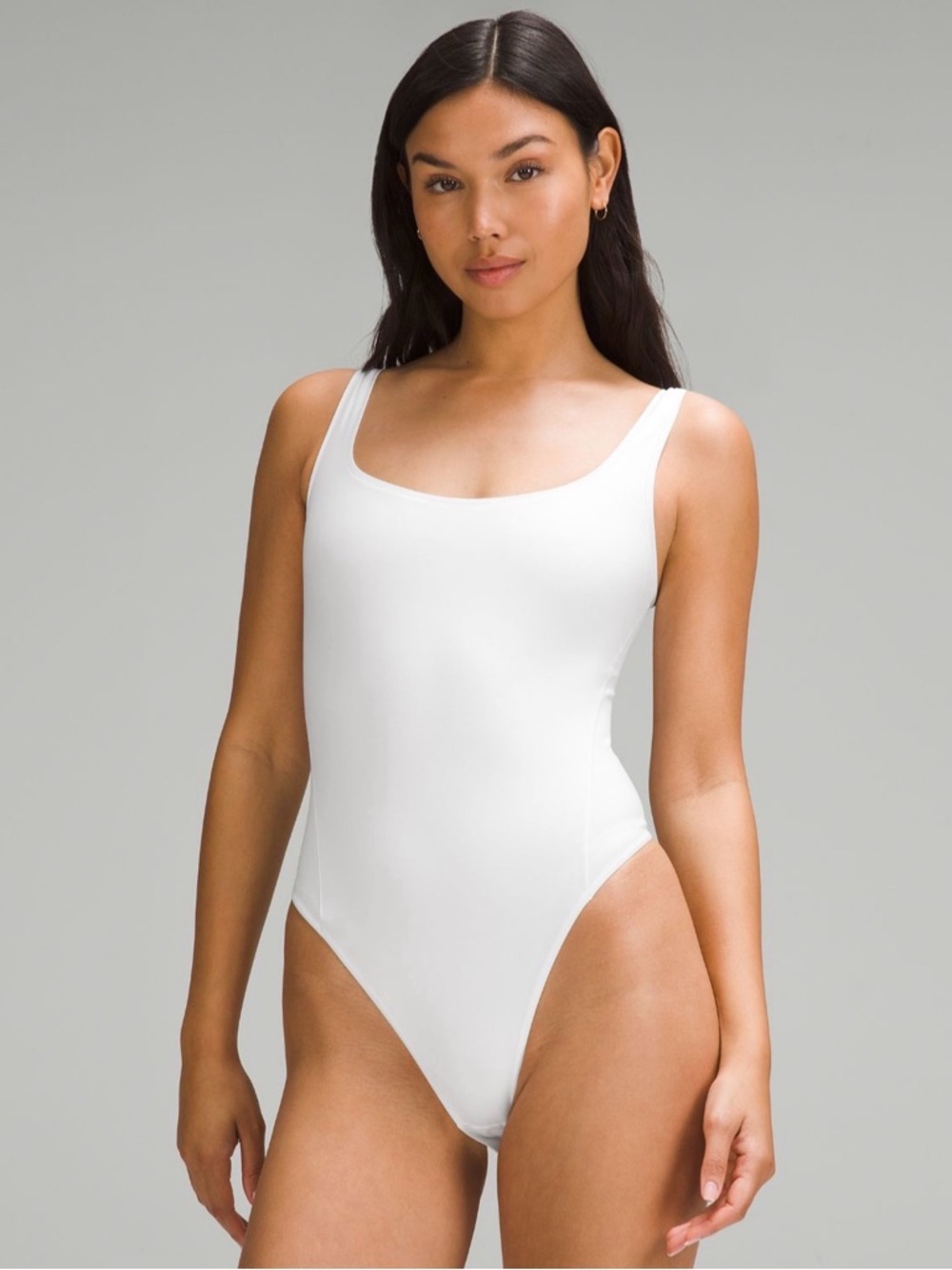 XS lululemon wundermost bodysuit Classic Scoop Neck One-Piece Swimsuit - White